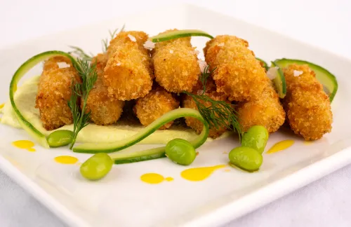 Cod Croquettes with Edamame Aïoli